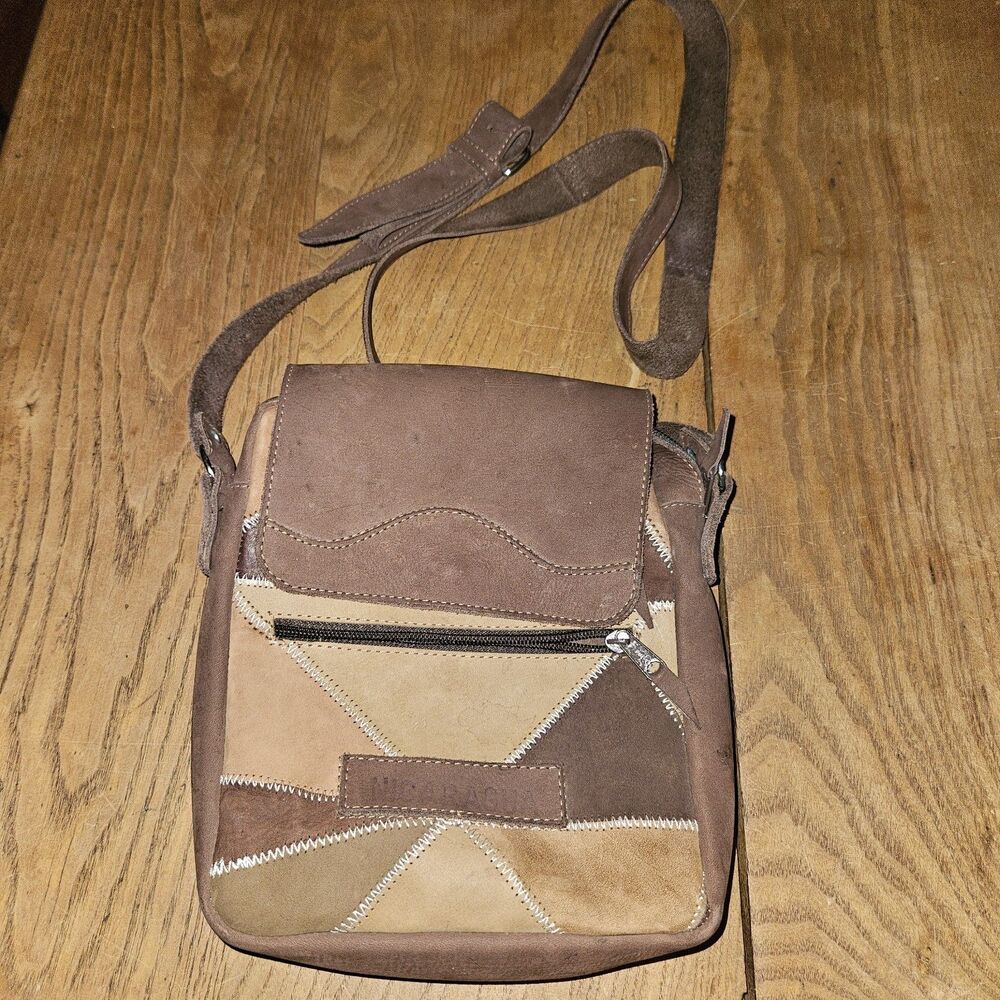 Patchwork Suede Leather Purse Crossbody‎ Small Crossbody Bag Multicolor